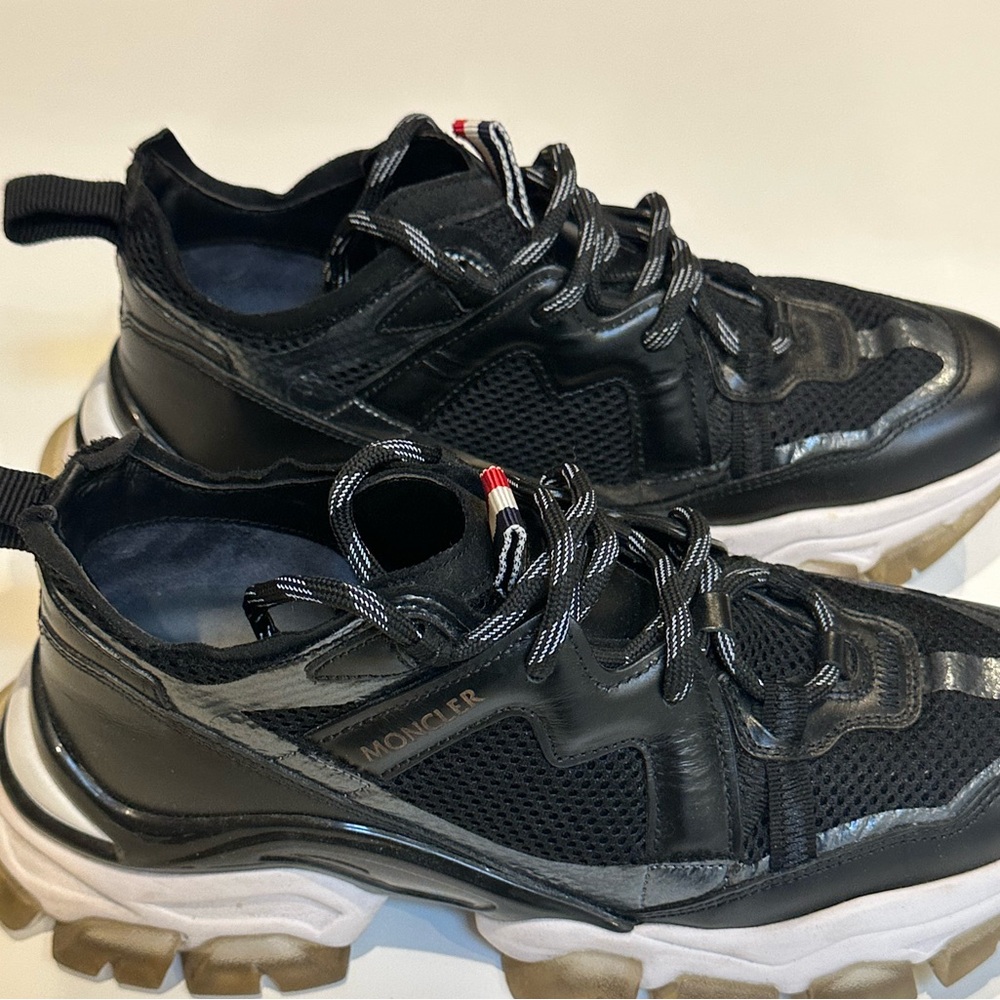 Moncler “Leave No Trace” Suede, Leather and Mesh Black Sneakers
